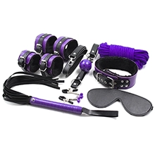 8-Piece Bondage Kit - Purple & Black Elegance